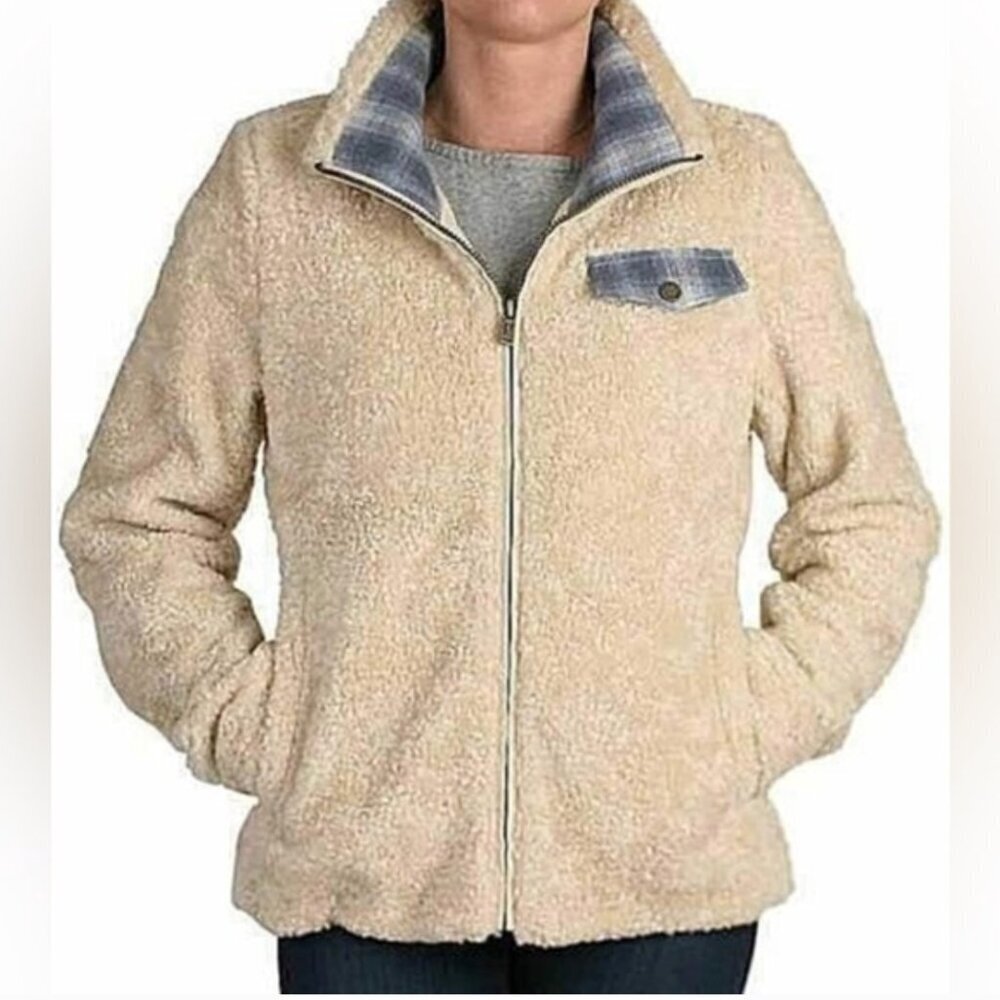 ** Pendleton Teddy Bear Jacket Beige Lined Full Z… - image 1